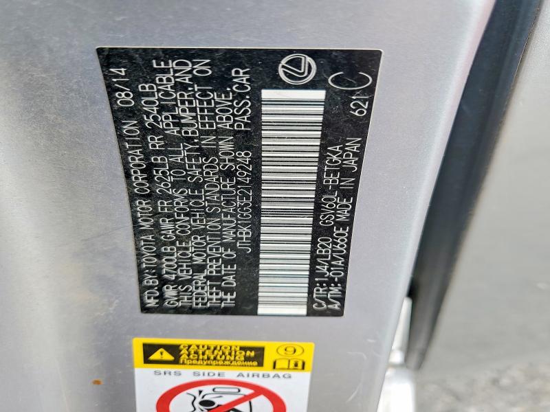 Aukcja sprzedaży 2014 Lexus Es, vin: JTHBK1GG3E2149248, numer aukcji: 52919576
