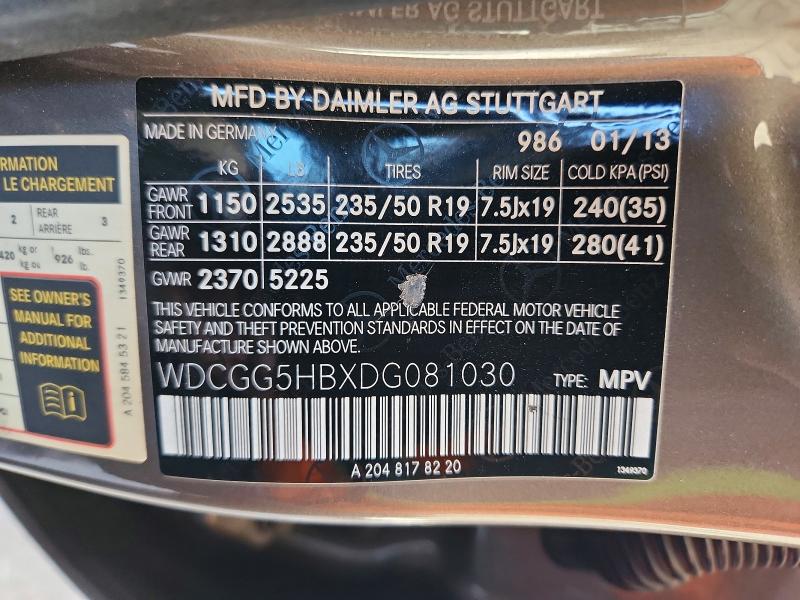 Продажа на аукционе авто 2013 Mercedes-benz Glk, vin: WDCGG5HBXDG081030, номер лота: 55661946
