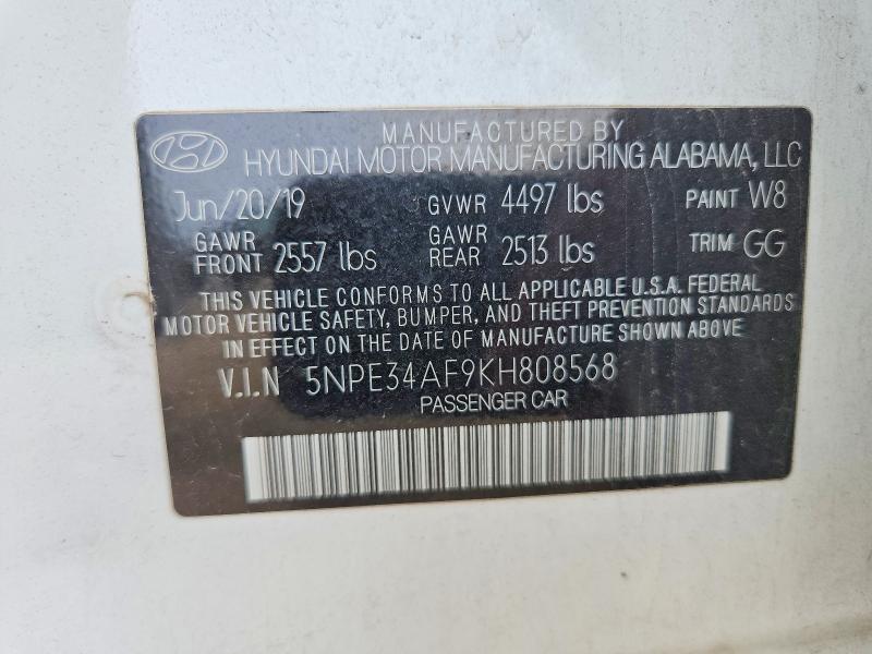 Продажа на аукционе авто 2019 Hyundai Sonata, vin: 5NPE34AF9KH808568, номер лота: 54818576