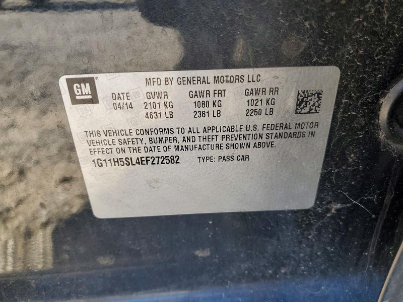 53089016 :رقم المزاد ، 1G11H5SL4EF272582 vin ، 2014 Chevrolet Malibu مزاد بيع