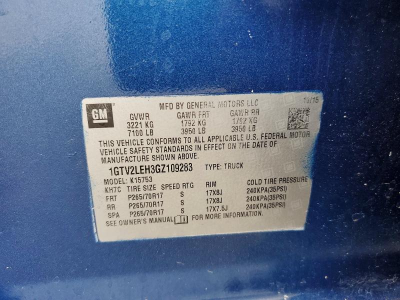 55314466 :رقم المزاد ، 1GTV2LEH3GZ109283 vin ، 2016 Gmc Sierra مزاد بيع
