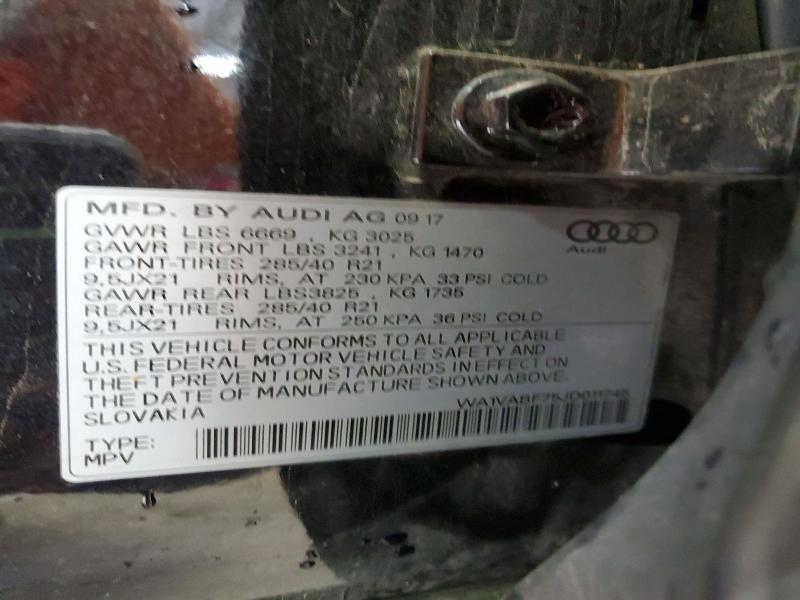 Продажа на аукционе авто 2018 Audi Q7, vin: WA1VABF75JD011745, номер лота: 52615016