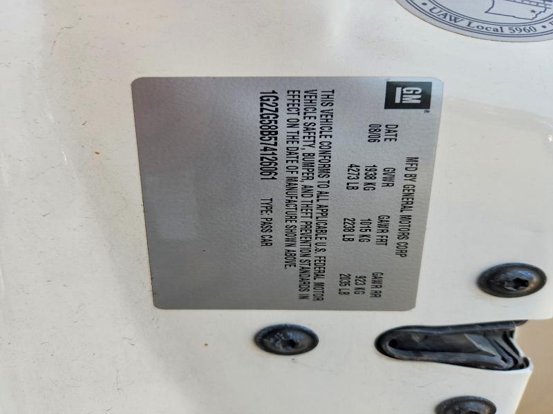 54466256 :رقم المزاد ، 1G2ZG58B574126061 vin ، 2007 Pontiac G6 مزاد بيع