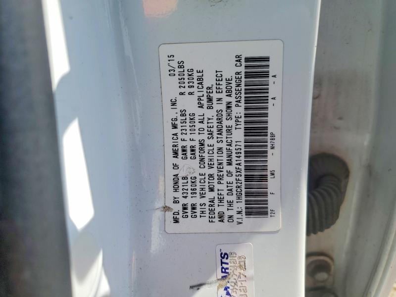 54320186 :رقم المزاد ، 1HGCR2F5XFA149571 vin ، 2015 Honda Accord مزاد بيع