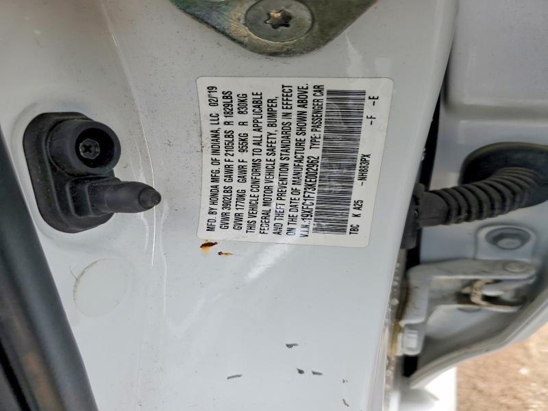 Aukcja sprzedaży 2019 Honda Civic, vin: 19XFC1F73KE002962, numer aukcji: 51909666
