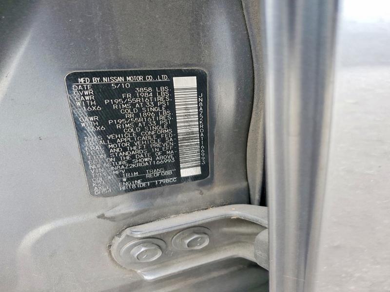 54611616 :رقم المزاد ، JN8AZ2KR0AT166993 vin ، 2010 Nissan Cube مزاد بيع