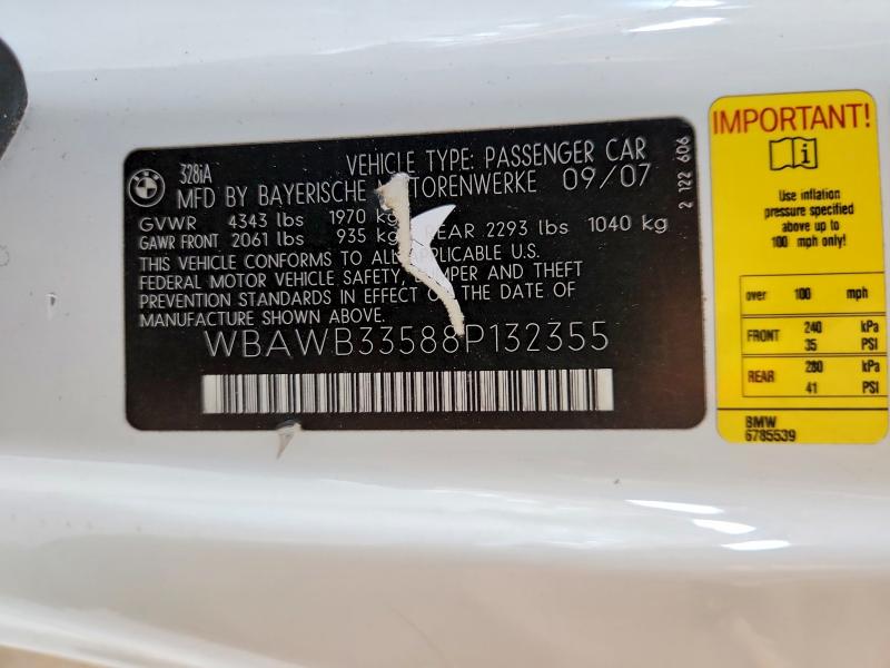 Продаж на аукціоні авто 2008 Bmw 328, vin: WBAWB33588P132355, номер лоту: 54640476