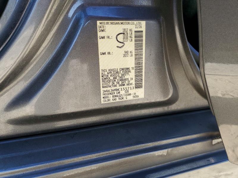 2017 Nissan Altima მანქანა იყიდება აუქციონზე, vin: 1N4AL3AP8HC155713, აუქციონის ნომერი: 53635646