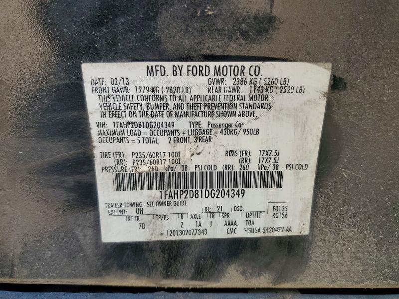 Продажа на аукционе авто 2013 Ford Taurus, vin: 1FAHP2D81DG204349, номер лота: 55688516
