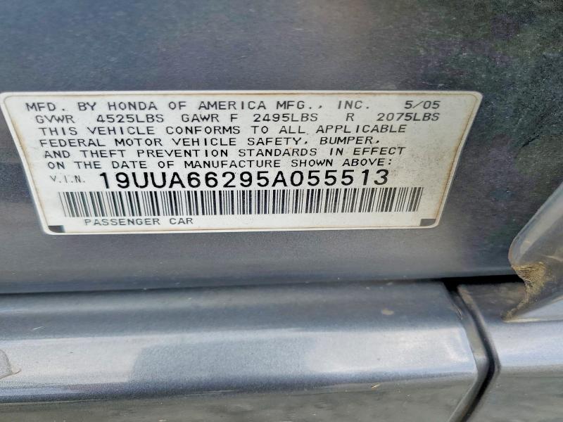 Aukcja sprzedaży 2005 Acura Tl, vin: 19UUA66295A055513, numer aukcji: 54593596