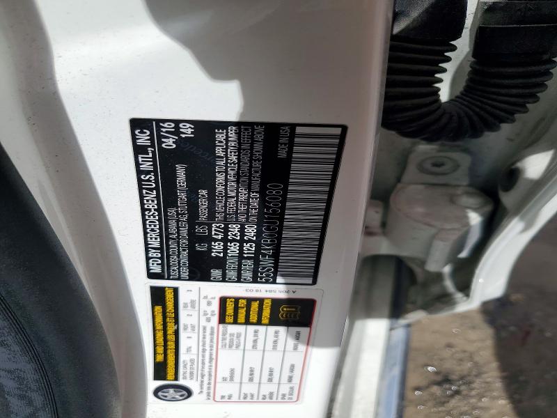 Продажа на аукционе авто 2016 Mercedes-benz C, vin: 55SWF4KB0GU156080, номер лота: 54088656