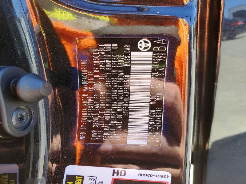 Aukcja sprzedaży 2018 Toyota Corolla, vin: 5YFBURHE7JP805518, numer aukcji: 54187936