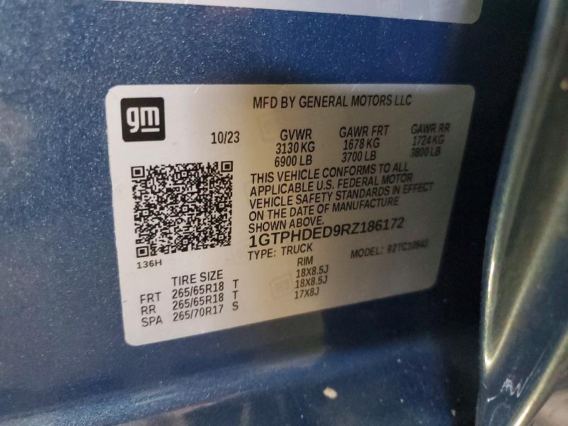 Продаж на аукціоні авто 2024 Gmc Sierra, vin: 1GTPHDED9RZ186172, номер лоту: 51867296