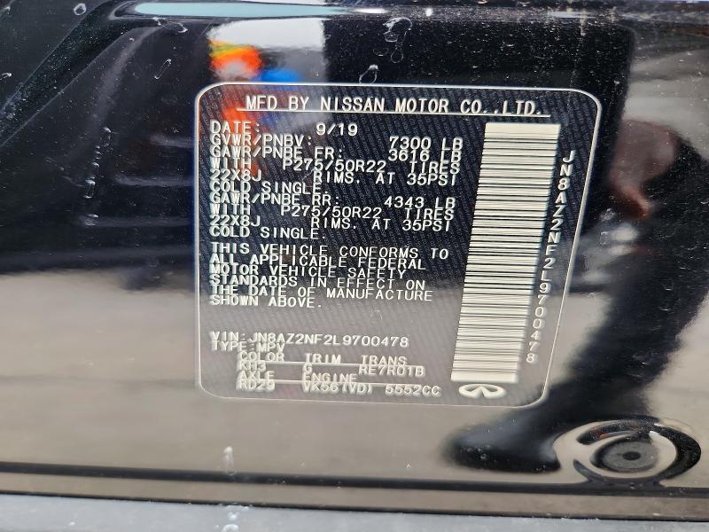 Aukcja sprzedaży 2020 Infiniti Qx80, vin: JN8AZ2NF2L9700478, numer aukcji: 53164566