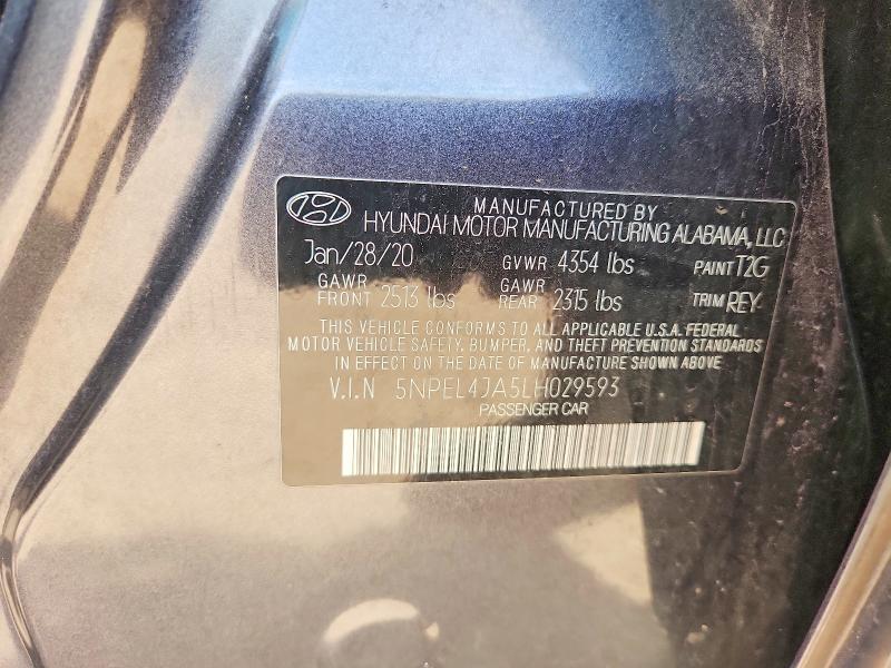 Aukcja sprzedaży 2020 Hyundai Sonata, vin: 5NPEL4JA5LH029593, numer aukcji: 54542256