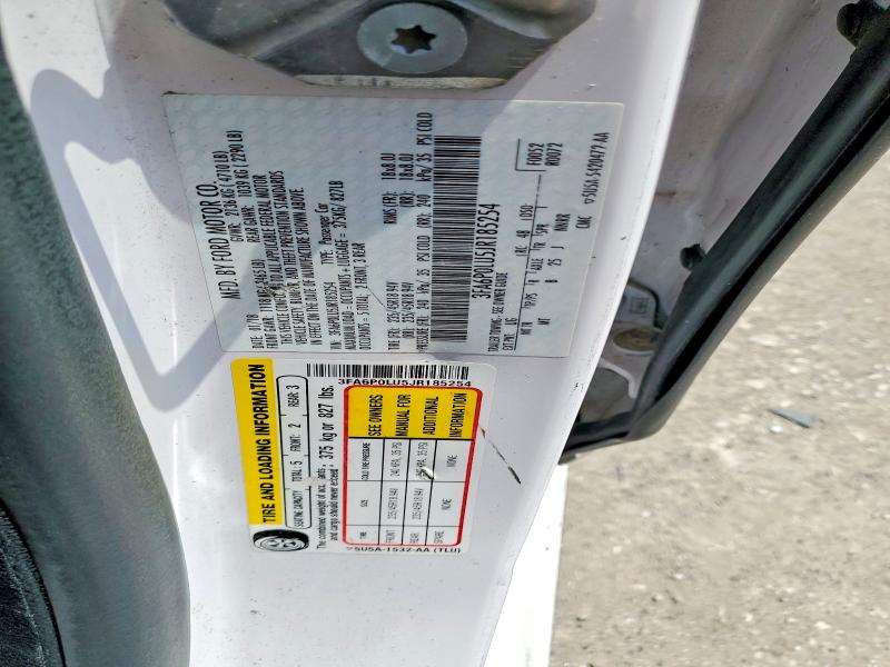 2018 Ford Fusion მანქანა იყიდება აუქციონზე, vin: 3FA6P0LU5JR185254, აუქციონის ნომერი: 54532666