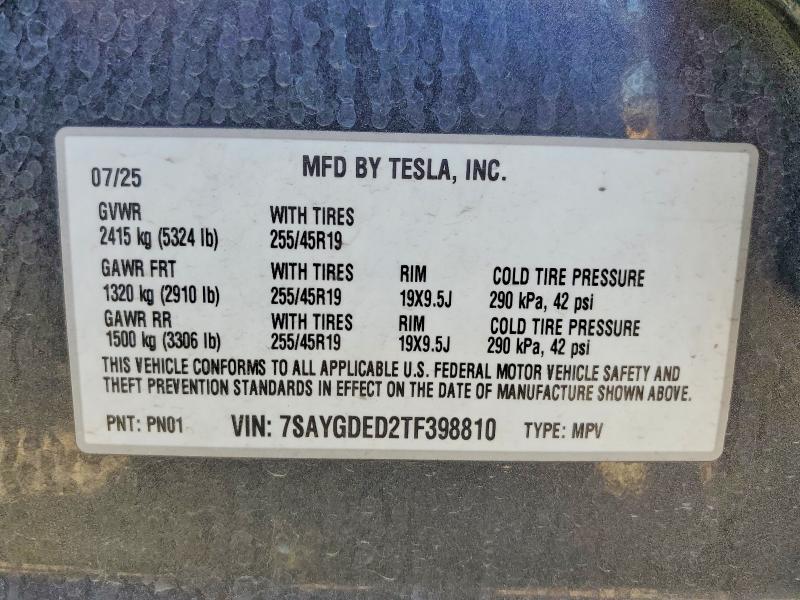 2026 Tesla Model Y მანქანა იყიდება აუქციონზე, vin: 7SAYGDED2TF398810, აუქციონის ნომერი: 52754486
