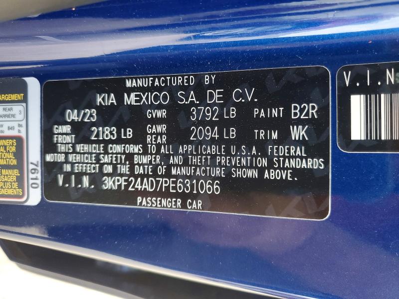 Продажа на аукционе авто 2023 Kia Forte, vin: 3KPF24AD7PE631066, номер лота: 54242676