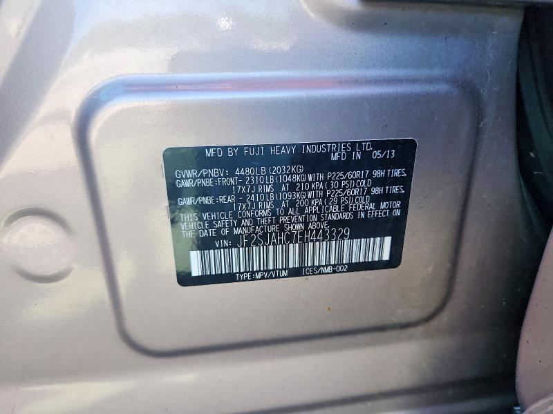 Aukcja sprzedaży 2014 Subaru Forester, vin: JF2SJAHC7EH443329, numer aukcji: 54216456