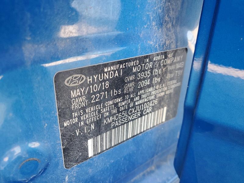 Aukcja sprzedaży 2018 Hyundai Ioniq, vin: KMHC65LCXJU102426, numer aukcji: 53058586