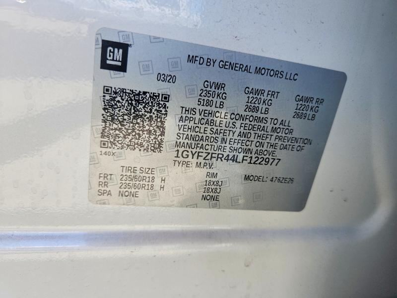 54775546 :رقم المزاد ، 1GYFZFR44LF122977 vin ، 2020 Cadillac Xt4 مزاد بيع