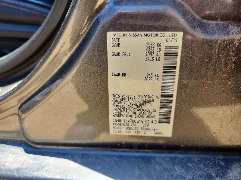 54879676 :رقم المزاد ، 1N4BL4EV7KC253142 vin ، 2019 Nissan Altima مزاد بيع