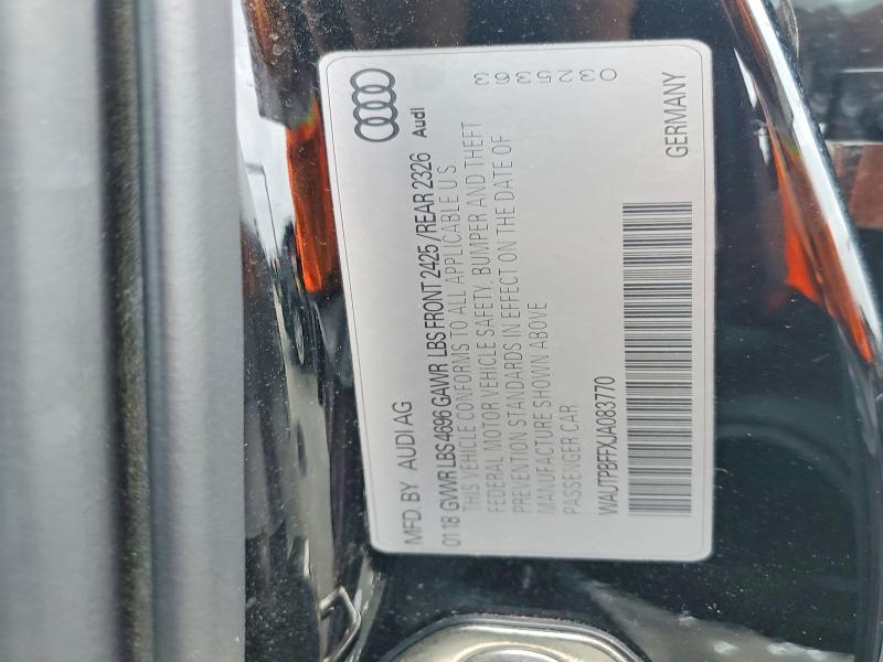 Aukcja sprzedaży 2018 Audi A3, vin: WAUTPBFFXJA083770, numer aukcji: 53663256