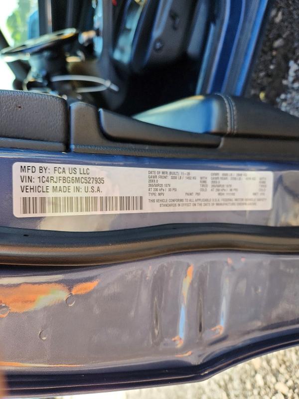 Продаж на аукціоні авто 2021 Jeep Grand Cherokee, vin: 1C4RJFBG6MC527935, номер лоту: 54601956