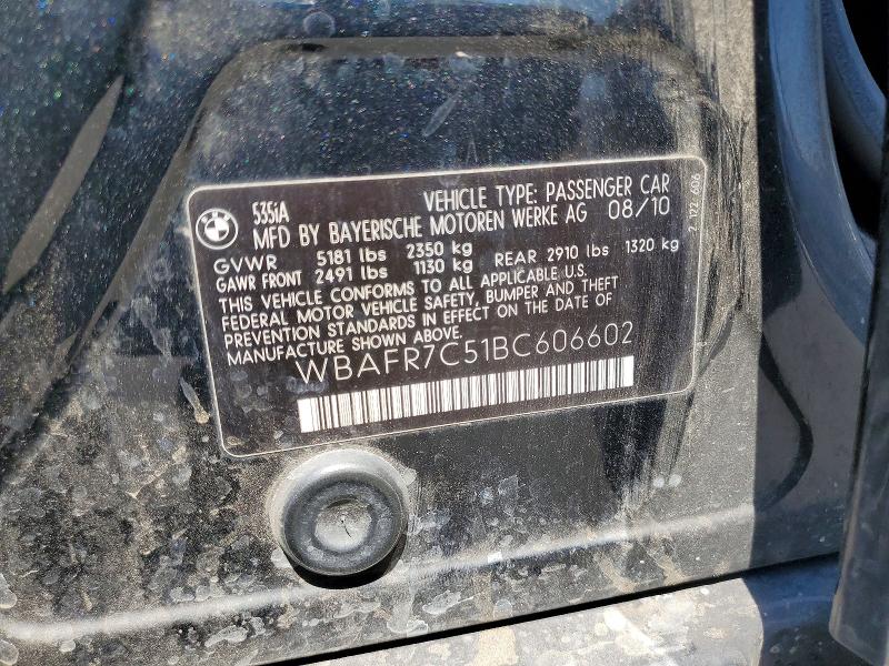 Продажа на аукционе авто 2011 Bmw 535, vin: WBAFR7C51BC606602, номер лота: 54665476