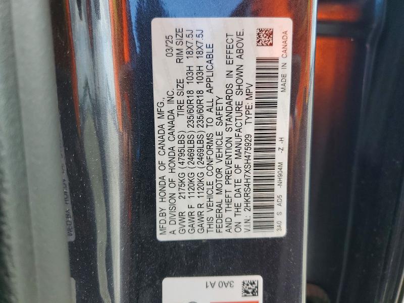 Aukcja sprzedaży 2025 Honda Cr-v, vin: 2HKRS4H7XSH475929, numer aukcji: 54021326