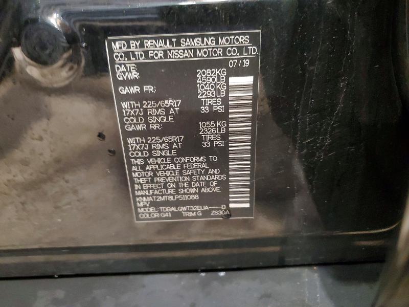 Продаж на аукціоні авто 2020 Nissan Rogue, vin: KNMAT2MT8LP511088, номер лоту: 54803966