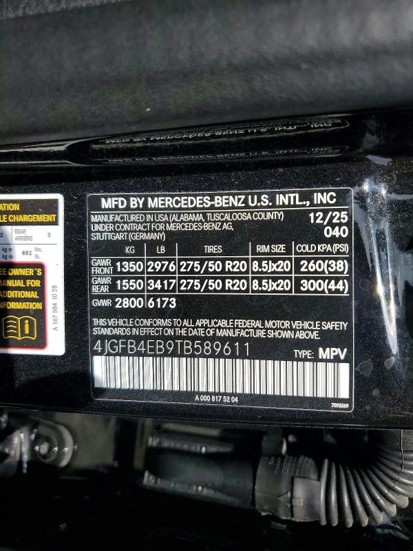 Продажа на аукционе авто 2026 Mercedes-benz Gle, vin: 4JGFB4EB9TB589611, номер лота: 52346896