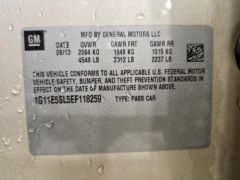 2014 Chevrolet Malibu მანქანა იყიდება აუქციონზე, vin: 1G11E5SL5EF118259, აუქციონის ნომერი: 53061046