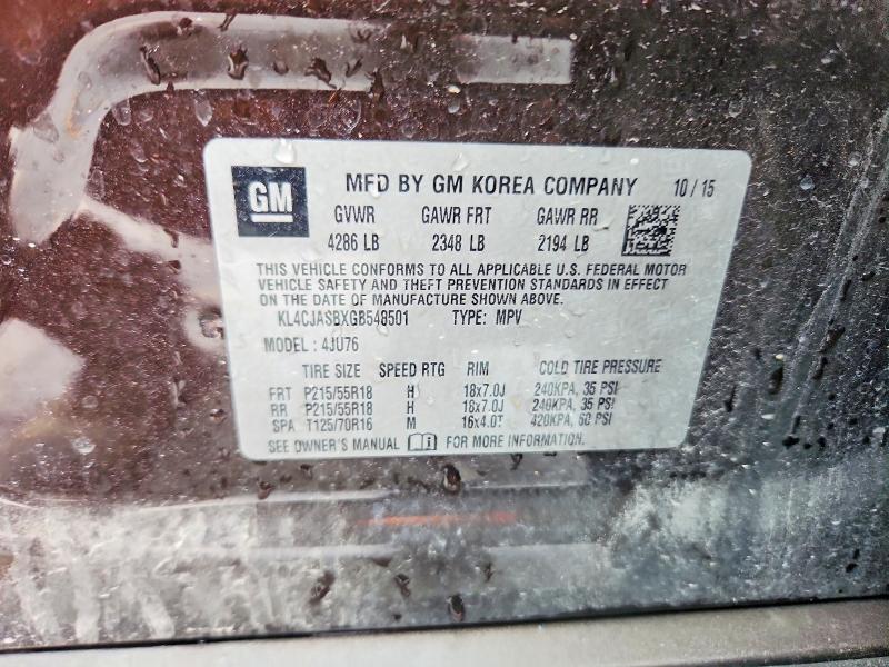 Aukcja sprzedaży 2016 Buick Encore, vin: KL4CJASBXGB548501, numer aukcji: 54194696