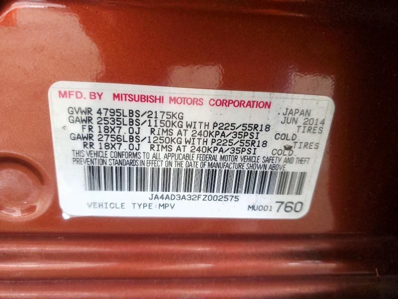 Продажа на аукционе авто 2015 Mitsubishi Outlander, vin: JA4AD3A32FZ002575, номер лота: 52188166