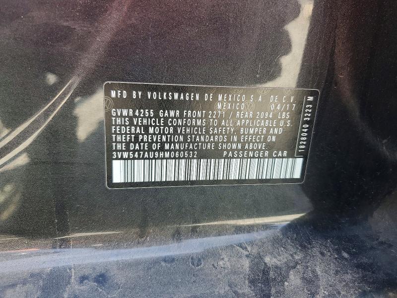 55202476 :رقم المزاد ، 3VW547AU9HM060532 vin ، 2017 Volkswagen Gti مزاد بيع