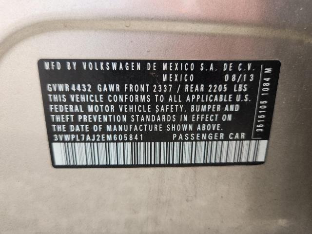 Продаж на аукціоні авто 2014 Volkswagen Jetta, vin: 3VWPL7AJ2EM605841, номер лоту: 53317116