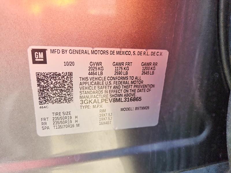 Aukcja sprzedaży 2021 Gmc Terrain, vin: 3GKALPEV8ML316865, numer aukcji: 53403476