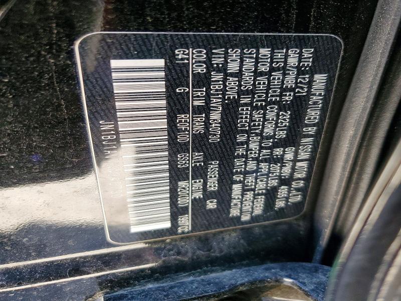 Aukcja sprzedaży 2022 Nissan Rogue Sport, vin: JN1BJ1AV7NW340730, numer aukcji: 52745606