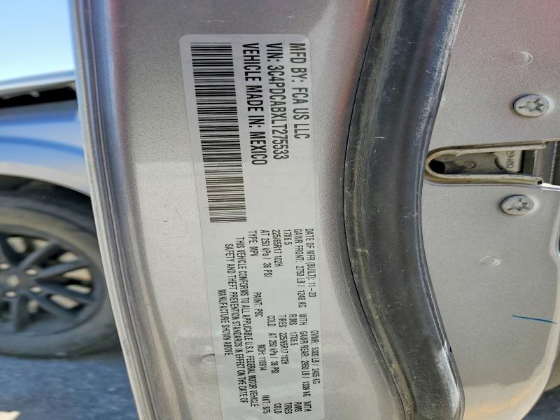 2020 Dodge Journey მანქანა იყიდება აუქციონზე, vin: 3C4PDCABXLT275533, აუქციონის ნომერი: 53348426