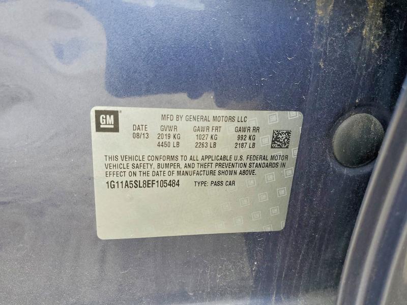 53917716 :رقم المزاد ، 1G11A5SL8EF105484 vin ، 2014 Chevrolet Malibu مزاد بيع