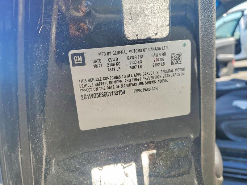 52668156 :رقم المزاد ، 2G1WG5E36C1163159 vin ، 2012 Chevrolet Impala مزاد بيع