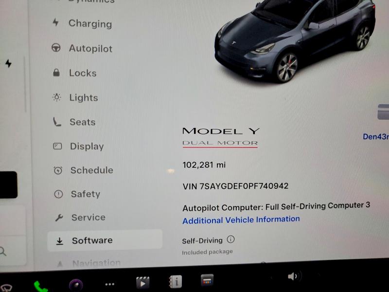 Продажа на аукционе авто 2023 Tesla Model Y, vin: 7SAYGDEF0PF740942, номер лота: 52232816