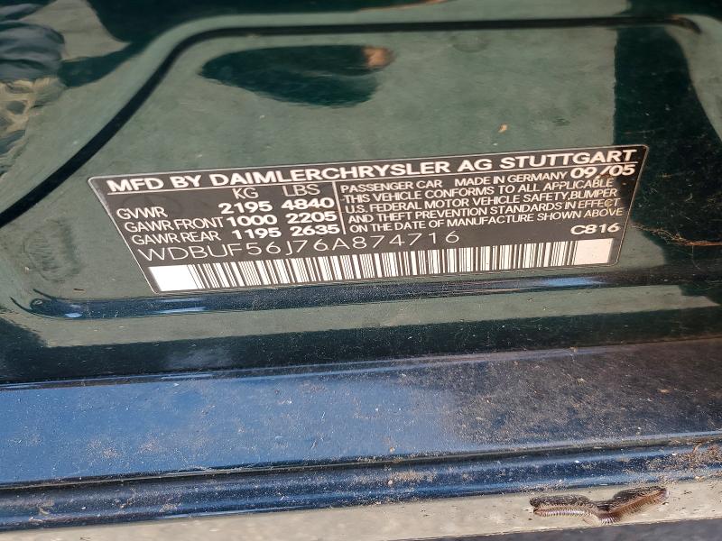 Продаж на аукціоні авто 2006 Mercedes-benz E, vin: WDBUF56J76A874716, номер лоту: 52213236