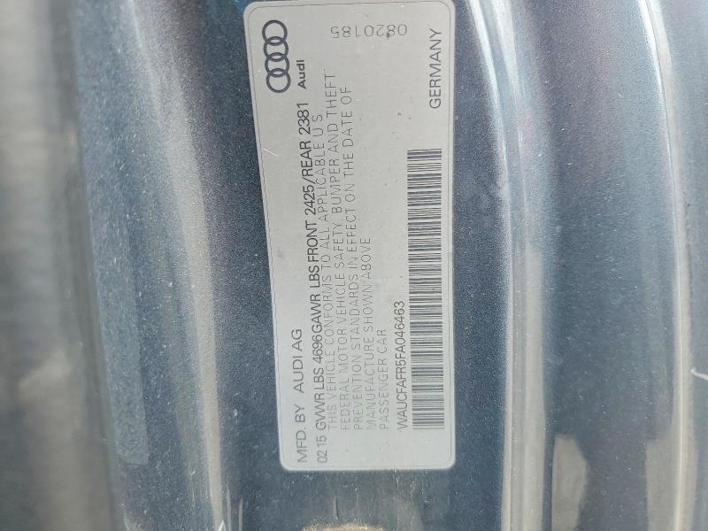 Aukcja sprzedaży 2015 Audi A5, vin: WAUCFAFR5FA046463, numer aukcji: 54779966