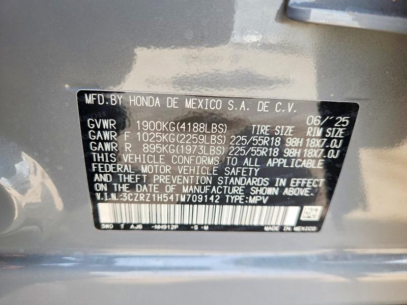Продаж на аукціоні авто 2026 Honda Hr-v, vin: 3CZRZ1H54TM709142, номер лоту: 53123016
