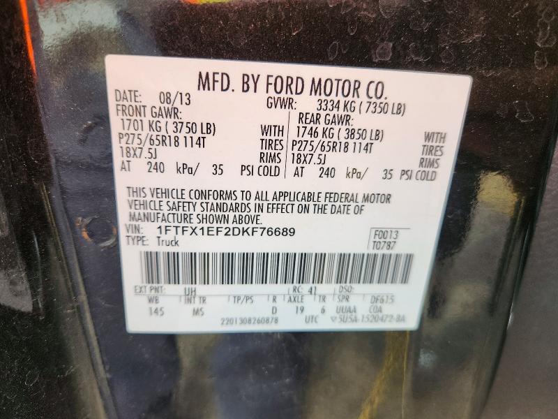 Aukcja sprzedaży 2013 Ford F150, vin: 1FTFX1EF2DKF76689, numer aukcji: 54773496