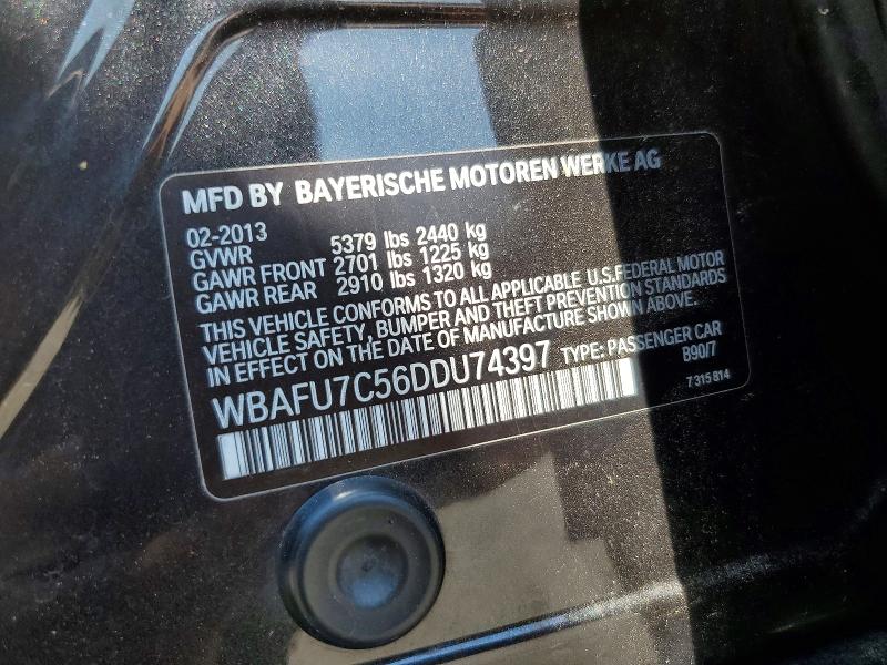 Продажа на аукционе авто 2013 Bmw 535, vin: WBAFU7C56DDU74397, номер лота: 55031736