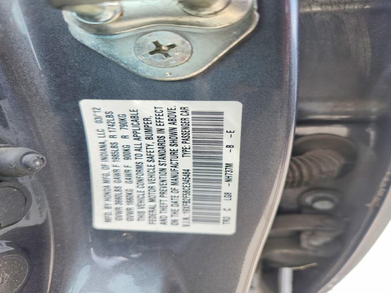 Aukcja sprzedaży 2012 Honda Civic, vin: 19XFB2F58CE345484, numer aukcji: 55322556