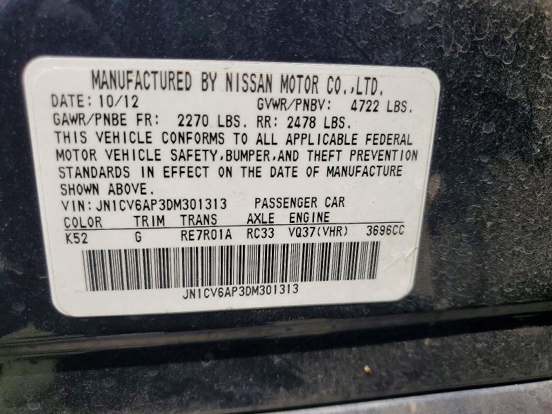 Aukcja sprzedaży 2013 Infiniti G37 Sedan, vin: JN1CV6AP3DM301313, numer aukcji: 53538186